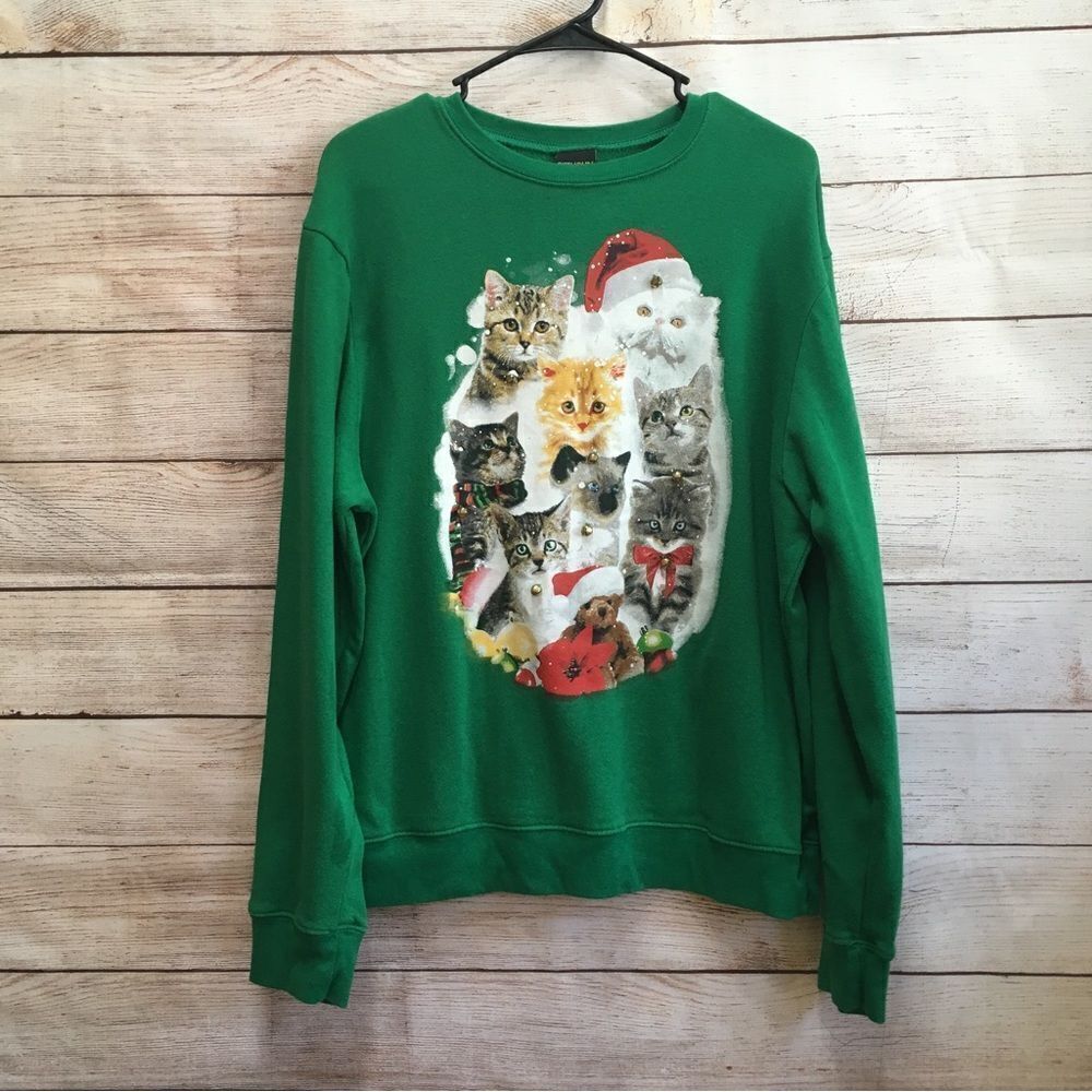 FIFTH‎ SUN JINGLE BELLS CATS CHRISTMAS SWEATSHIRT